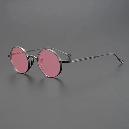 Ultra-Light Pure Titanium Polarised Vintage Small Round Sunglasses additional product view