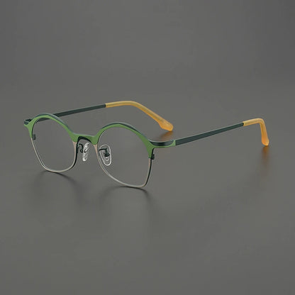 Titanium Matte Panto Prescription Eyeglasses | Ultra-Light Optical Frame for Rx Lenses – CINILY UK front view