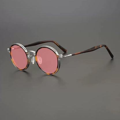 Vintage Round Polarised Sunglasses UV400 with Titanium Detail additional product view