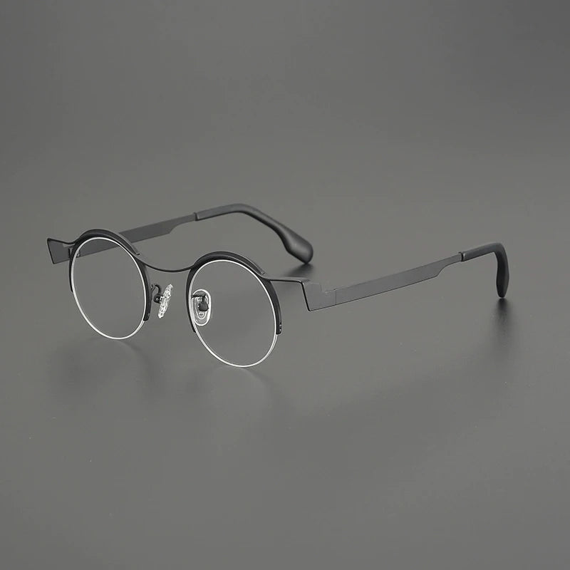 Titanium Artistic Round Prescription Eyeglasses
