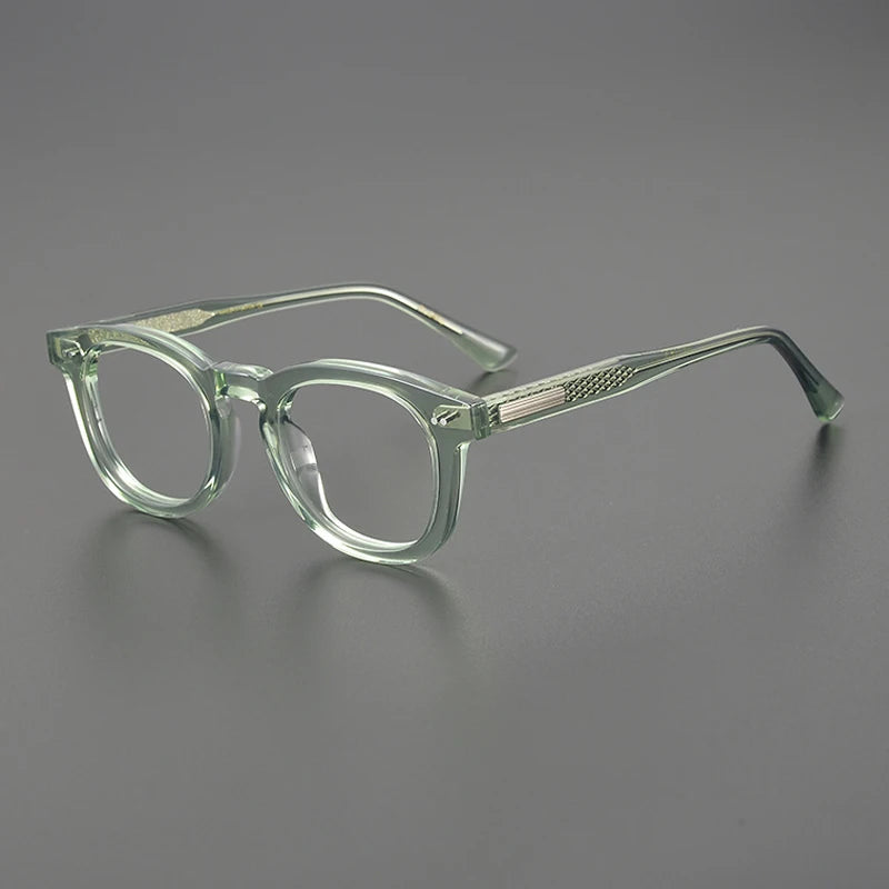Acetate Amber Round Prescription Eyeglasses