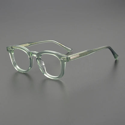 Acetate Amber Round Prescription Eyeglasses