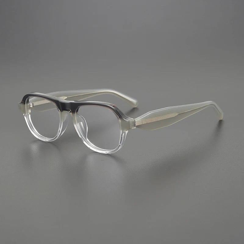 Acetate Chunky Square Eyeglasses | Bold Retro Optical Frames – CINILY UK - Transparent