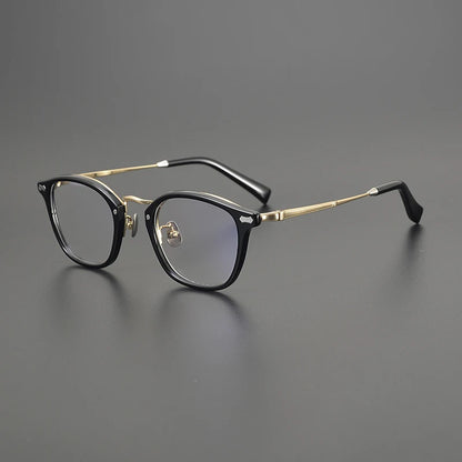 Titanium Acetate Square Prescription Eyeglasses | Ultra-Light Designer Rx Glasses – CINILY UK side view