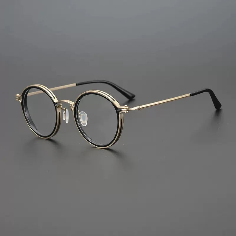 Ultra-Light Pure Titanium Vintage Round Optical Glasses Frame