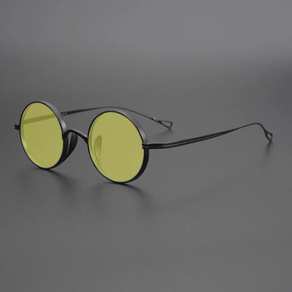 Ultra-Light Pure Titanium Polarised Vintage Small Round Sunglasses additional product view