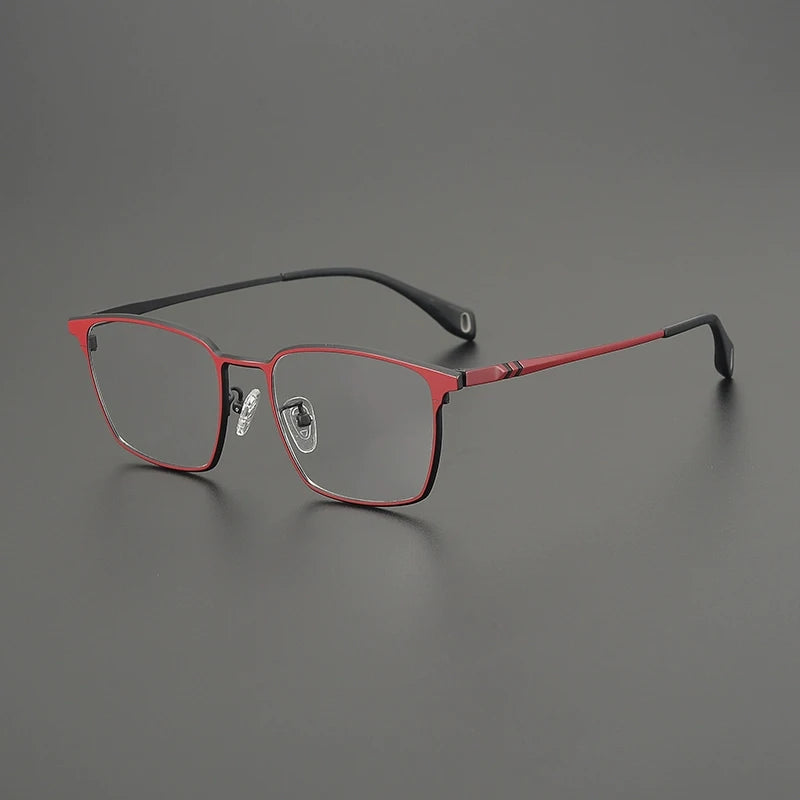 Titanium Neon Square Prescription Eyeglasses | Bold Lightweight Rx Glasses – CINILY UK - Red