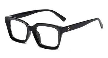 Plastic Titanium Bold Square Blue Light Reading Glasses