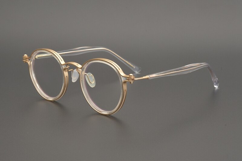 Japanese Handmade Ultralight Titanium Retro Round Prescription Glasses Frame