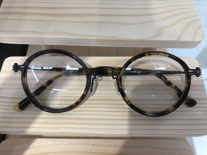 Japanese Handmade Ultralight Titanium Retro Round Prescription Glasses Frame