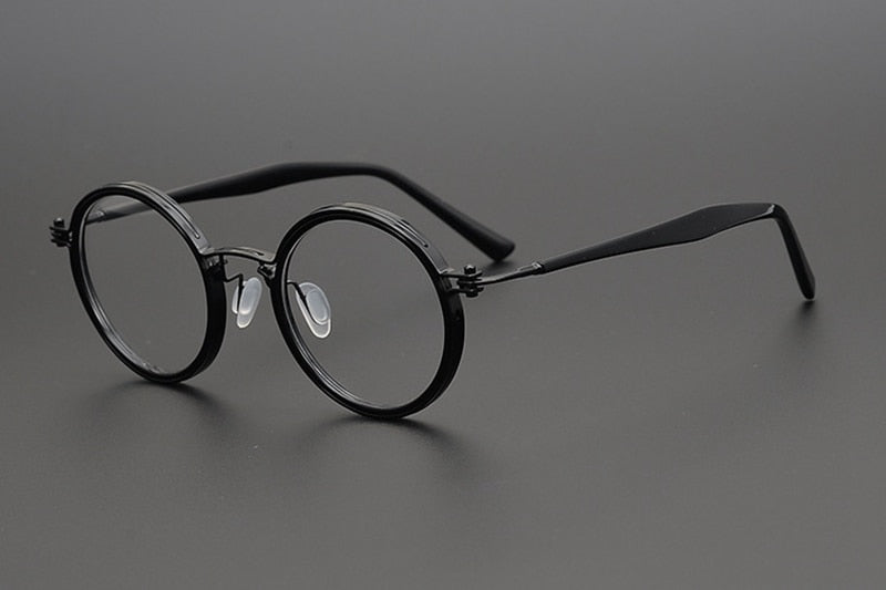 Japanese Handmade Ultralight Titanium Retro Round Prescription Glasses Frame