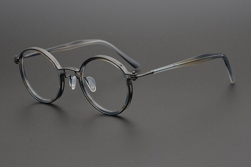 Japanese Handmade Ultralight Titanium Retro Round Prescription Glasses Frame