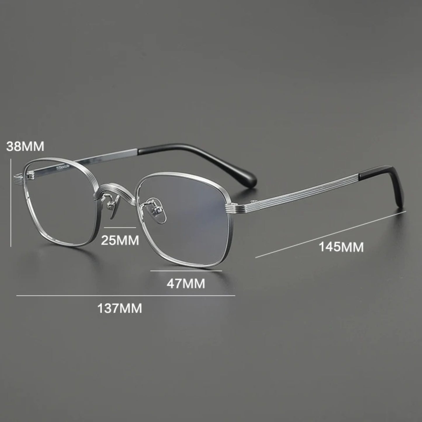 Titanium Square Prescription Eyeglasses
