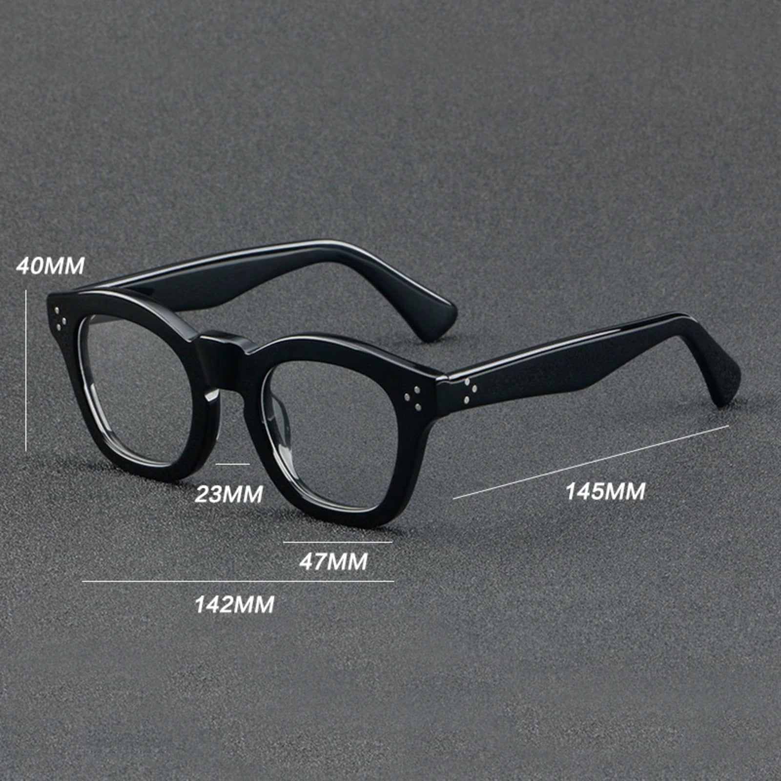 Acetate Small Two-Tone Prescription Eyeglasses | Retro Optical Frame for Rx Lenses – CINILY UK additional product view