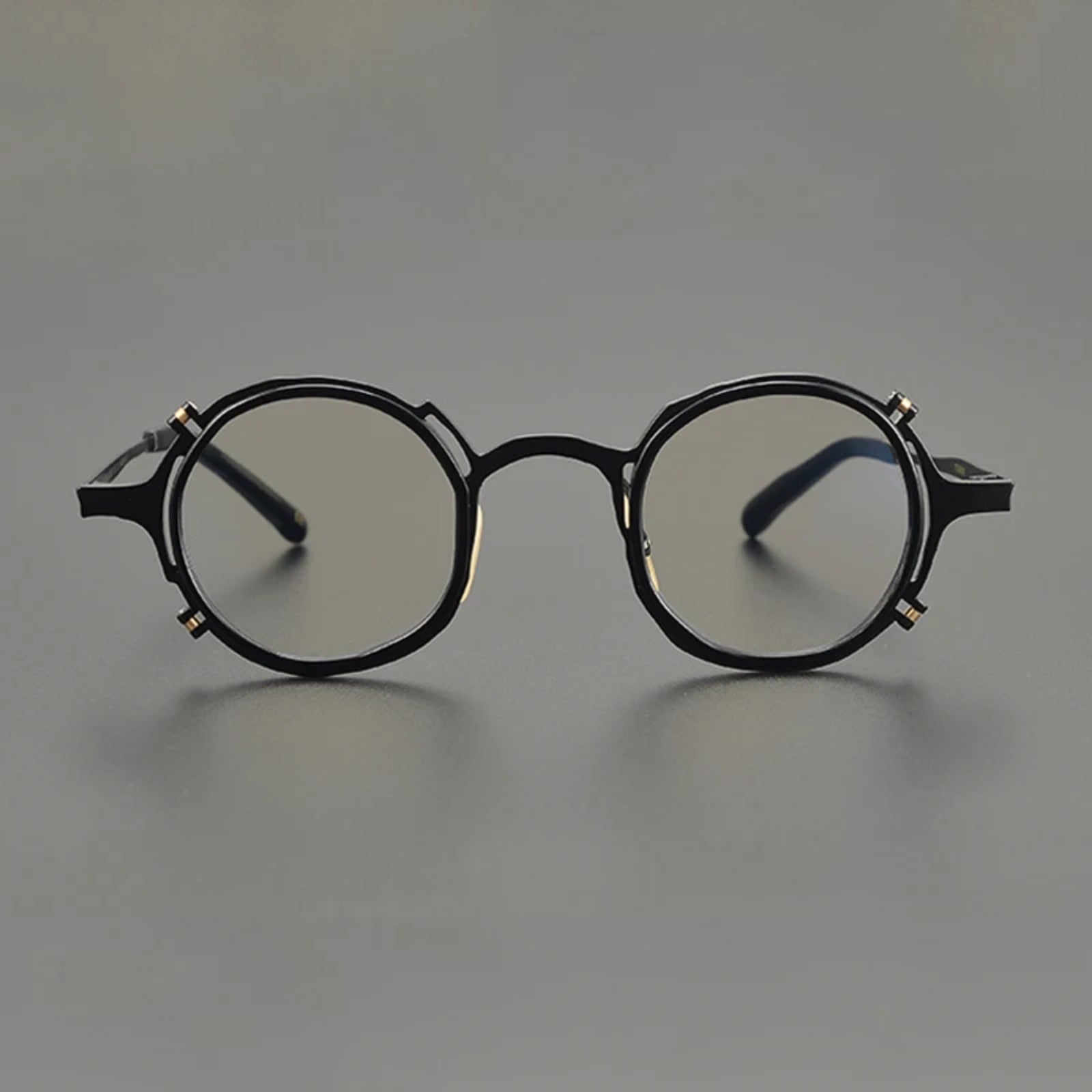 Titanium Retro Round Prescription Eyeglasses | Ultra-Light Optical Frame for Rx Lenses – CINILY UK frame detail