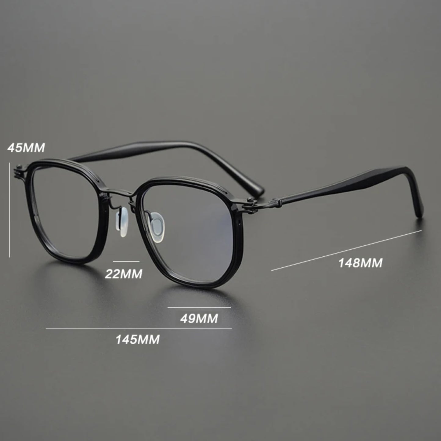Titanium Acetate Patchwork Square Eyeglasses