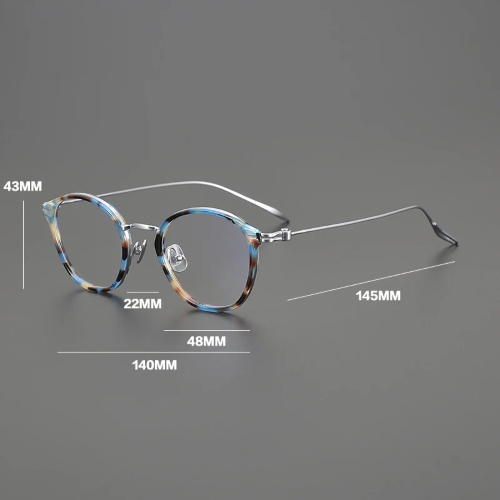 Titanium Retro Round Prescription Eyeglasses | Ultra-Light Designer Rx Glasses – CINILY UK temple detail