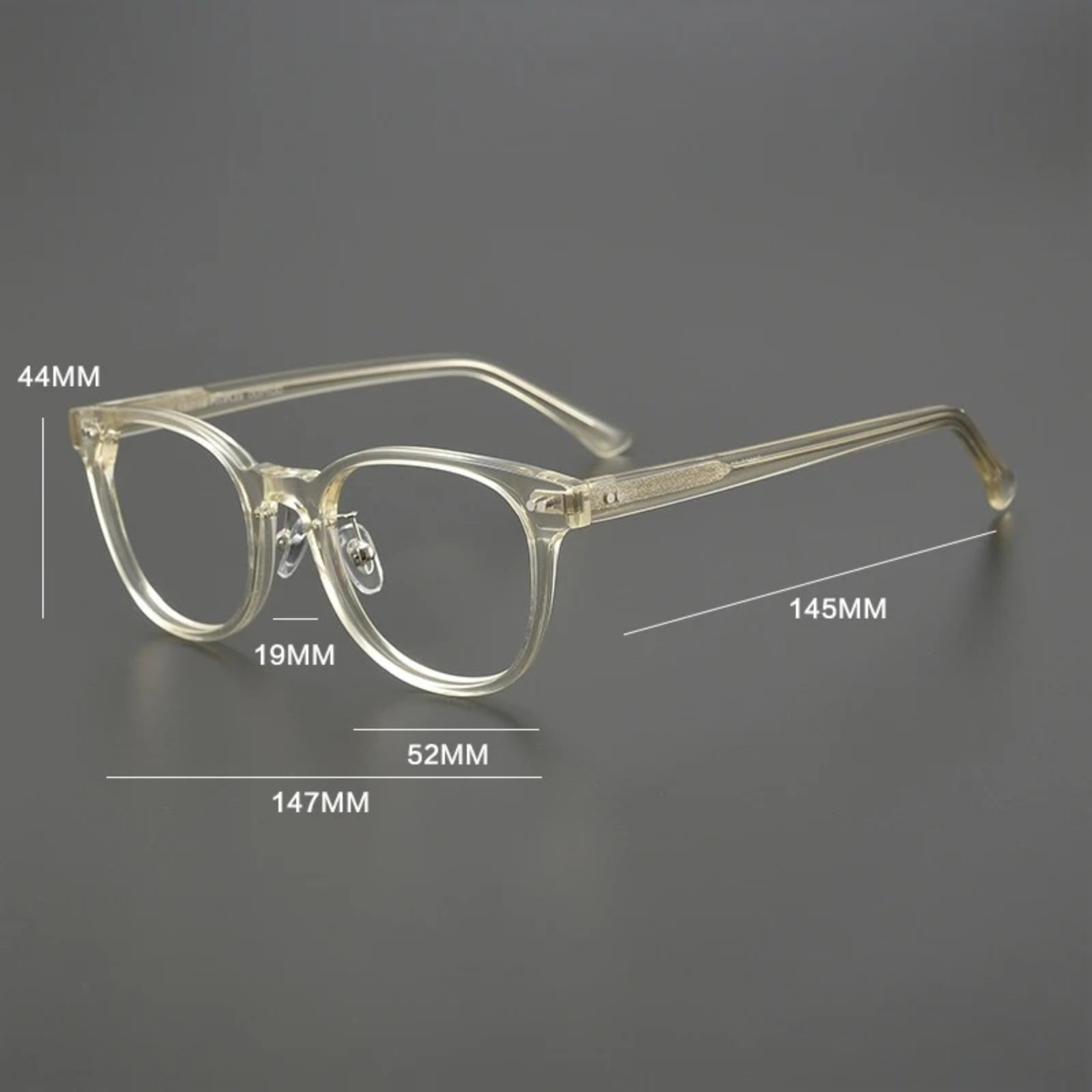 Acetate Crystal Green Round Prescription Eyeglasses | Stylish Retro Rx Glasses – CINILY UK lens detail