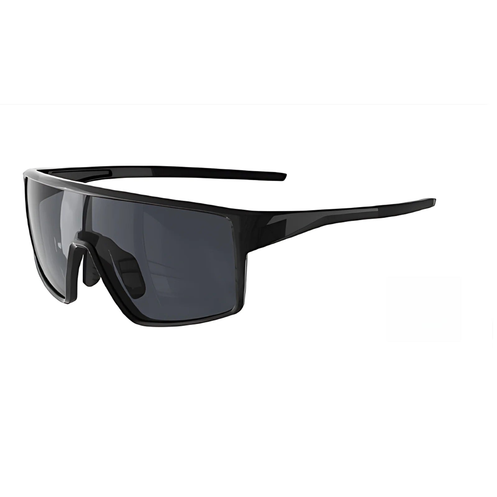TR90 Wide Shield Sports Sunglasses with PC Lens for Cycling and Outdoor Use - Black