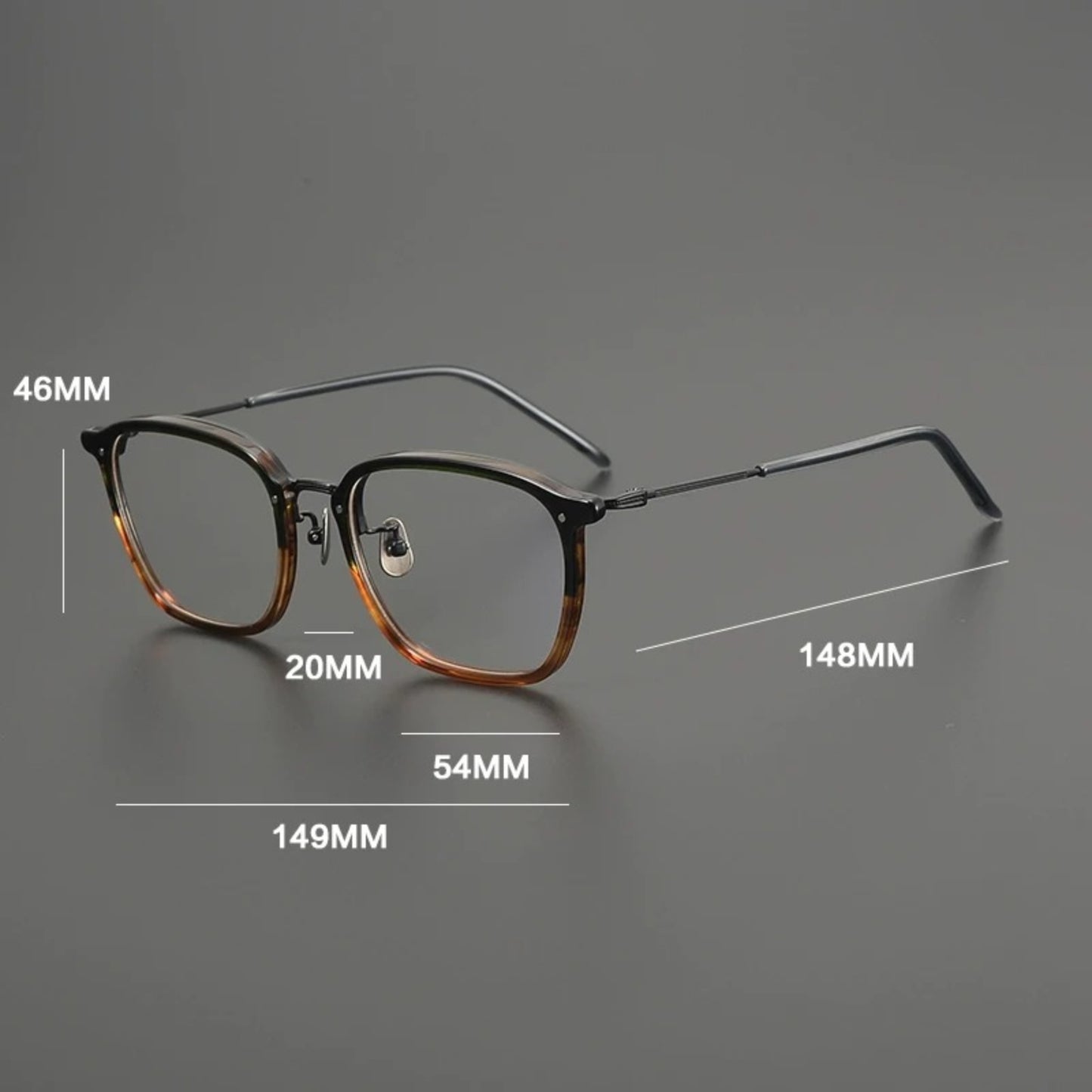 Titanium Geometric Square Prescription Eyeglasses