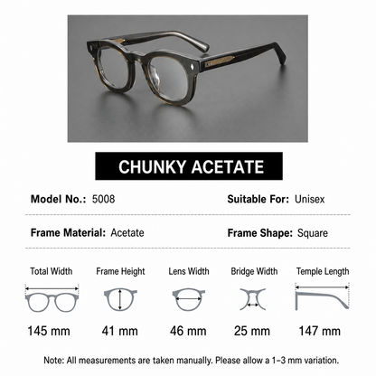Cinily size chart — acetate-chunky-round-eyeglasses-darmont additional product view