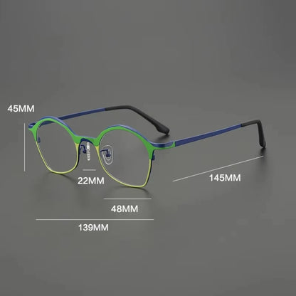 Titanium Matte Panto Prescription Eyeglasses | Ultra-Light Optical Frame for Rx Lenses – CINILY UK additional product view