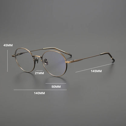Korean Titanium Round Prescription Eyeglasses | Ultra-Light Optical Frame for Rx Lenses – CINILY UK lens detail