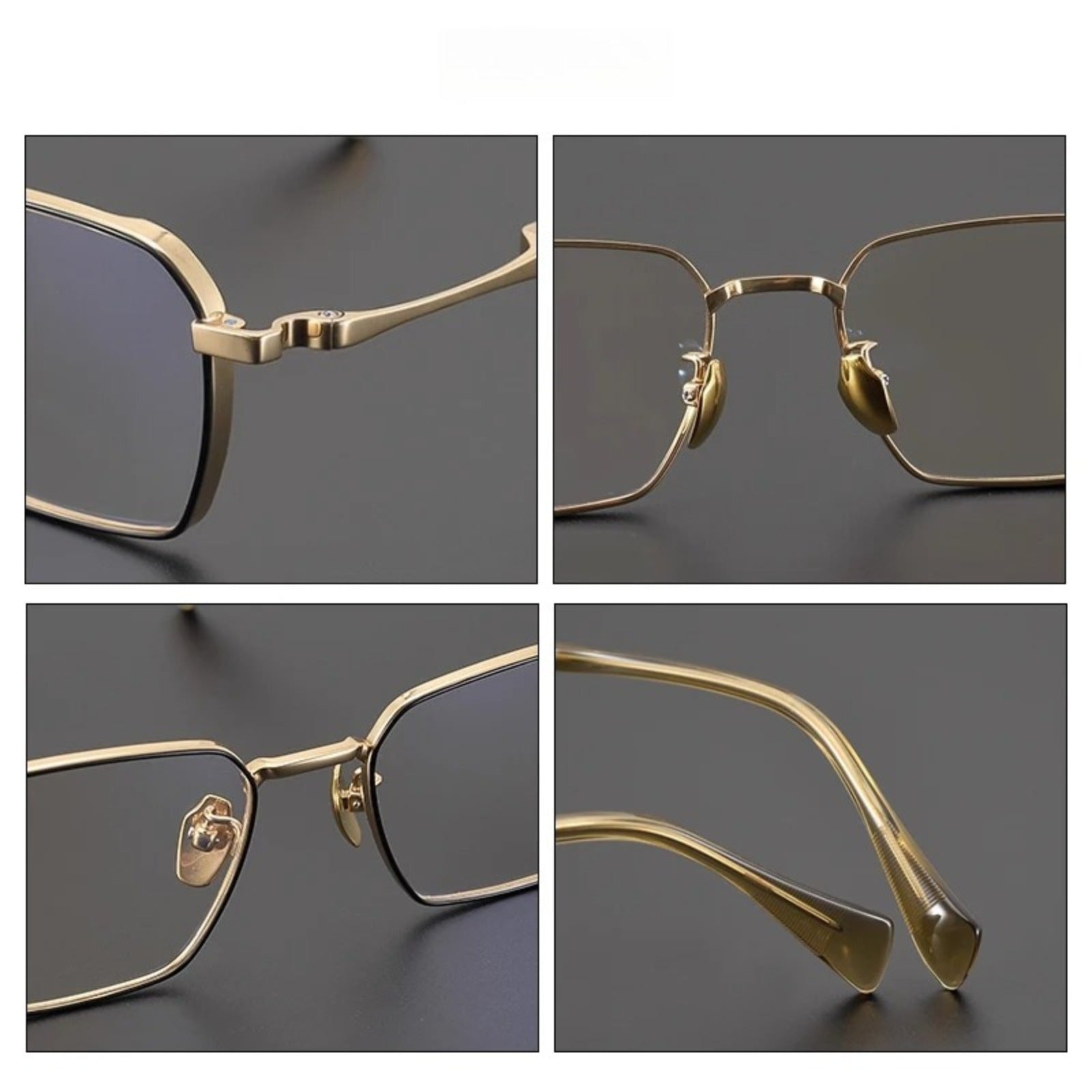 Large Titanium Square Prescription Eyeglasses | Lightweight Optical Frame for Rx Lenses – CINILY UK lens detail