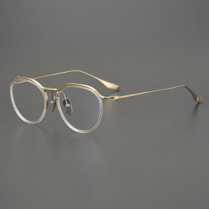 Korean Titanium Windsor Round Prescription Eyeglasses | Ultra-Light Optical Frame for Rx Lenses – CINILY UK side view