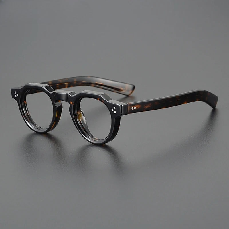 Vintage Small Round Acetate Glasses Frame | Prescription-Ready side view