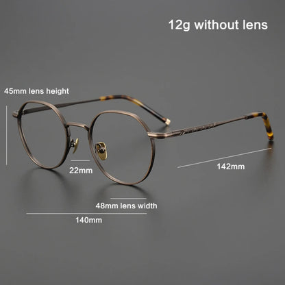 Japanese Titanium Wire Round Prescription Eyeglasses | Retro Optical Frame for Rx Lenses – CINILY UK front view