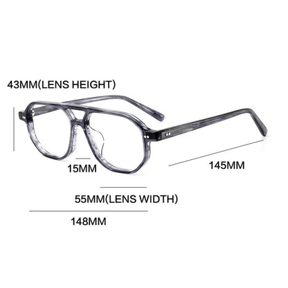 Acetate Tortoise Pilot Prescription Eyeglasses | Retro Optical Frame for Rx Lenses – CINILY UK temple detail