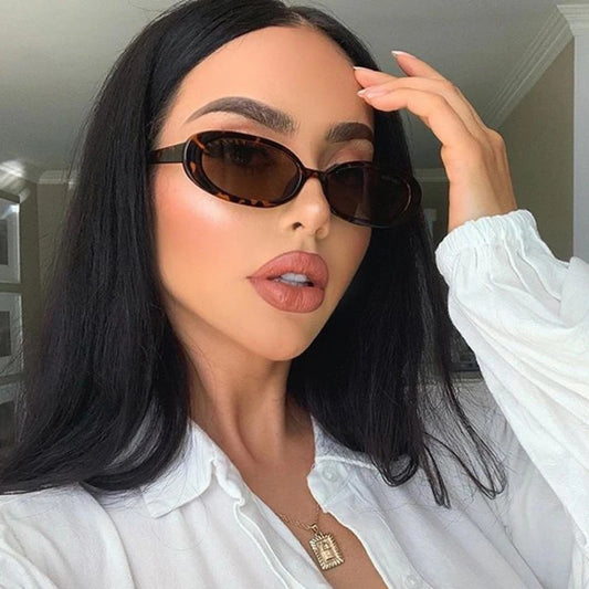 Leopard Oval Mirror Sunglasses | Retro Women’s Fashion Shades – CINILY UK