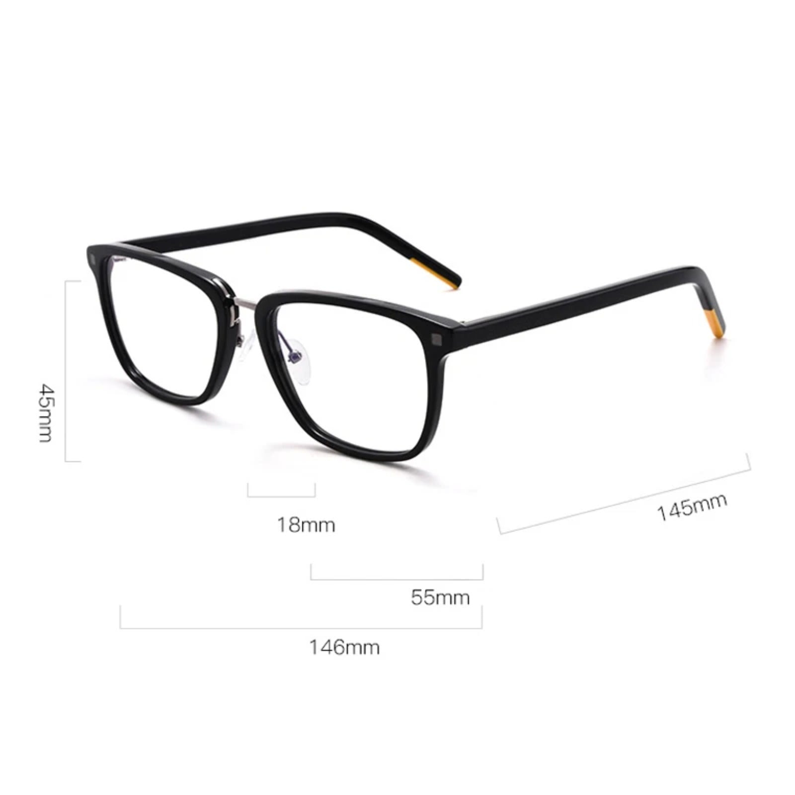 Crystal Acetate Square Prescription Eyeglasses | Transparent Optical Frame for Rx Lenses – CINILY UK additional product view