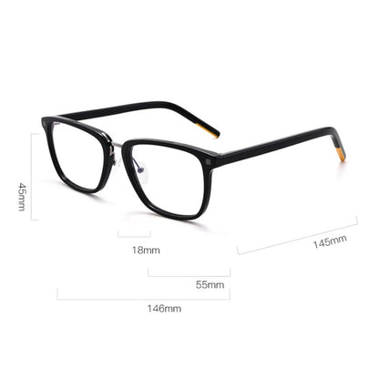 Crystal Acetate Square Prescription Eyeglasses | Transparent Optical Frame for Rx Lenses – CINILY UK additional product view