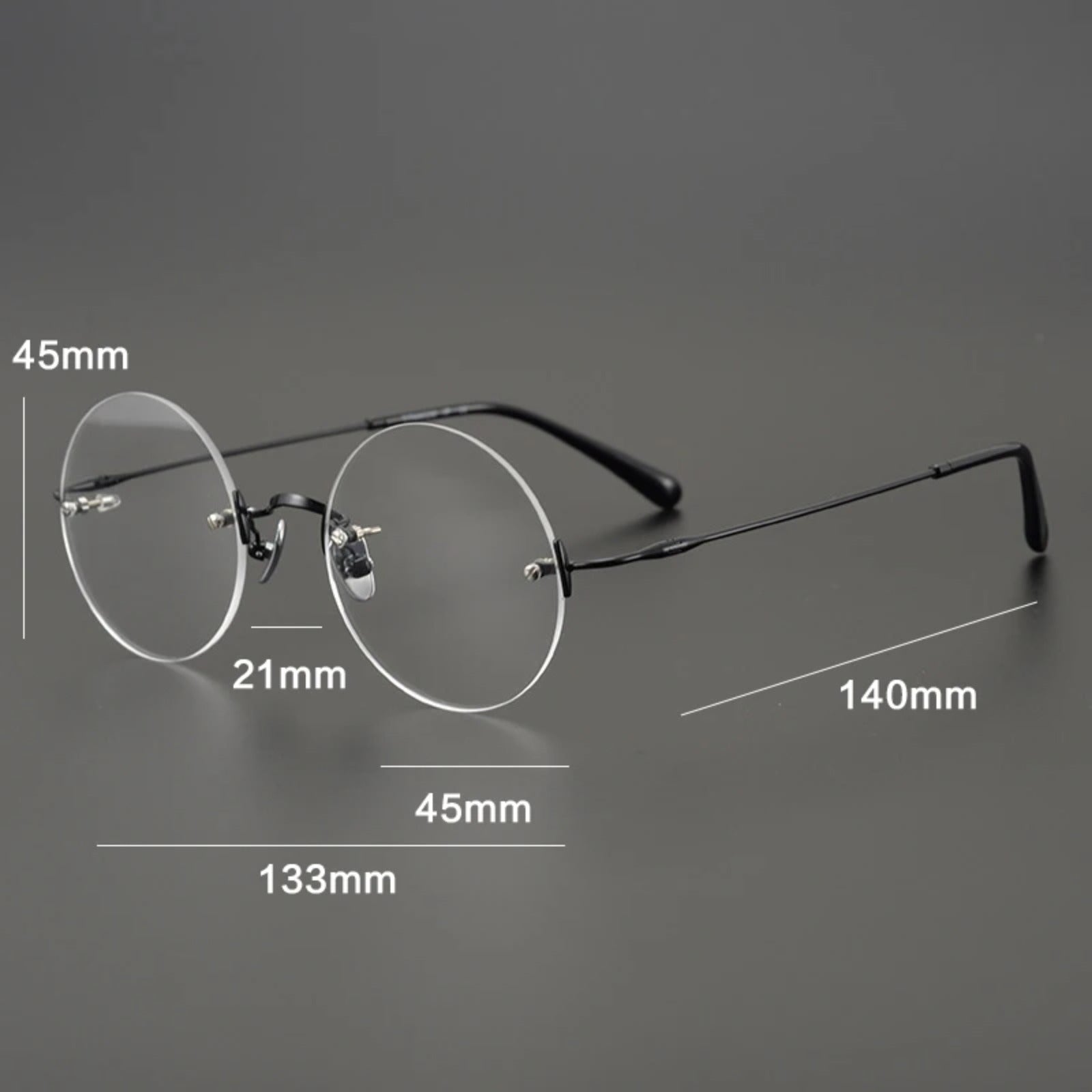 Titanium Rimless Round Prescription Eyeglasses | Ultra-Light Optical Frame for Rx Lenses – CINILY UK lens detail