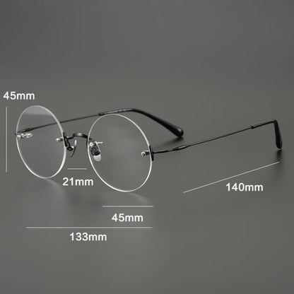 Titanium Rimless Round Prescription Eyeglasses | Ultra-Light Optical Frame for Rx Lenses – CINILY UK lens detail