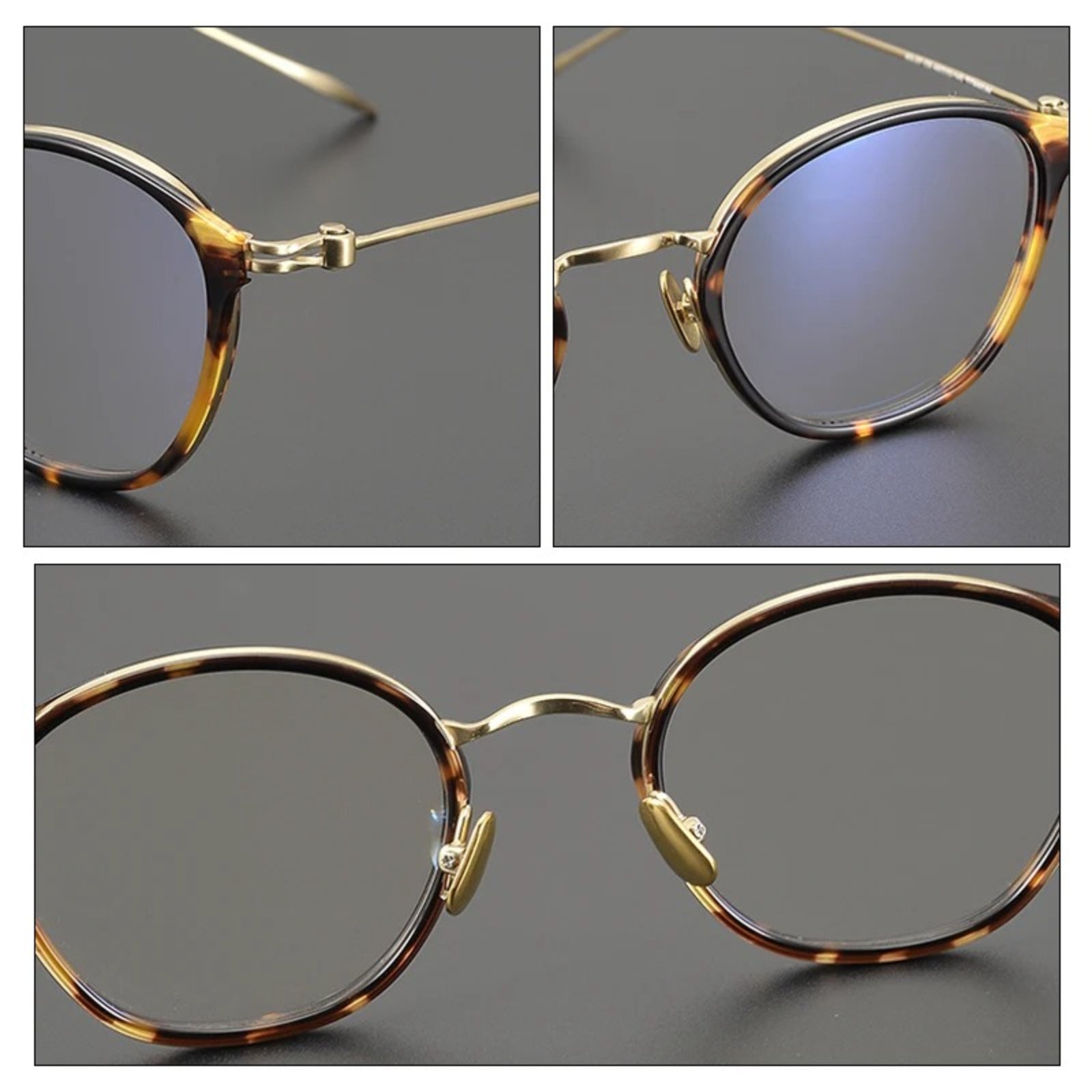 Titanium Retro Round Prescription Eyeglasses | Ultra-Light Designer Rx Glasses – CINILY UK additional product view