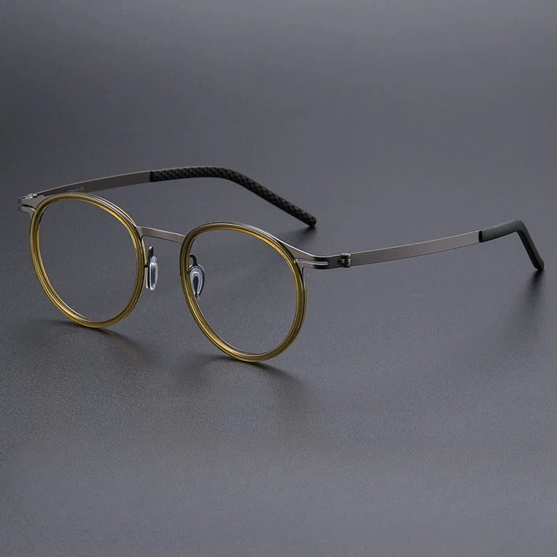 Vintage Round Reading Prescription Glasses Photochromic Anti-Blue Light - Gold