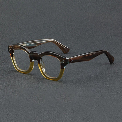Acetate Small Two-Tone Prescription Eyeglasses | Retro Optical Frame for Rx Lenses – CINILY UK side view