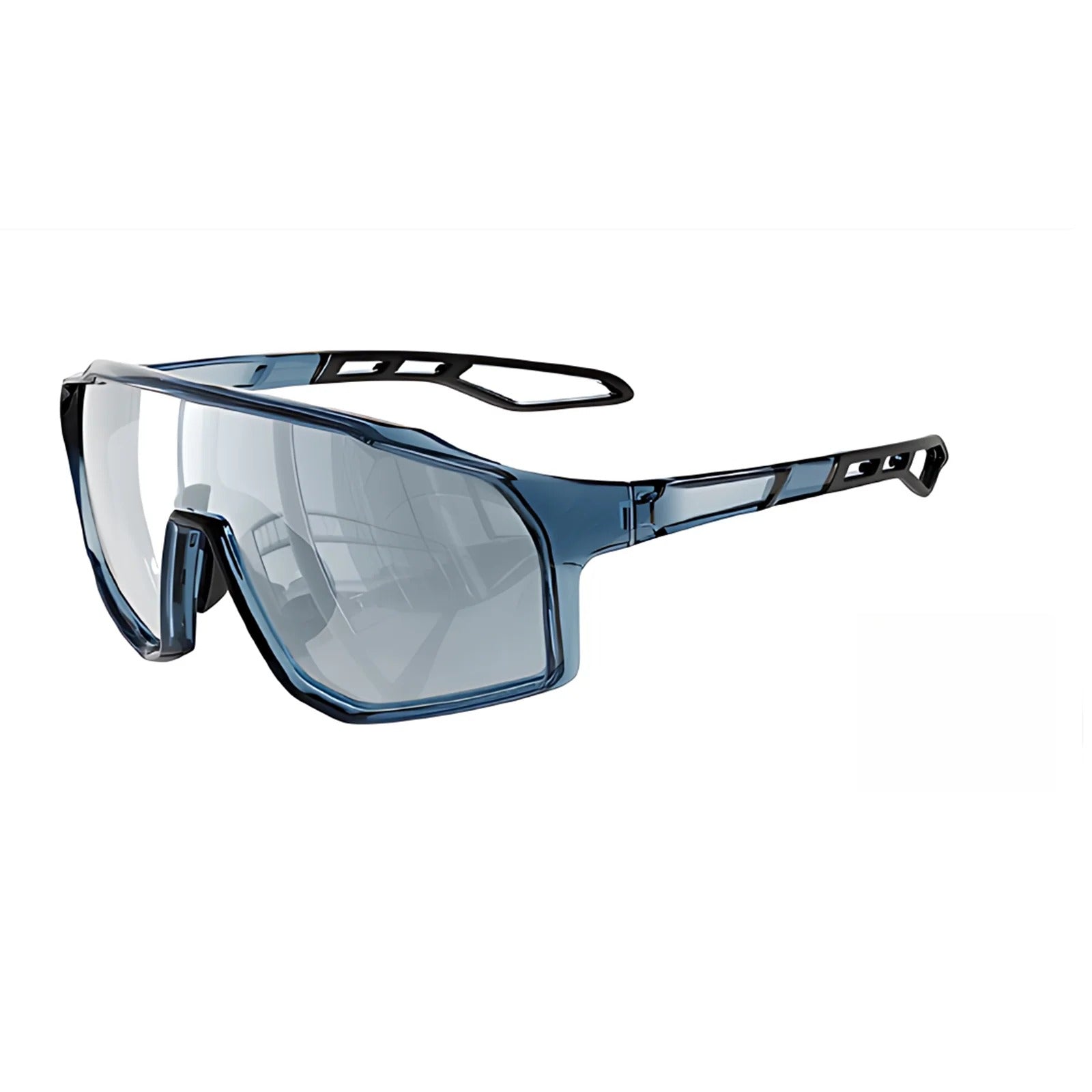 TR90 Angular Shield Sports Sunglasses with PC Lens for Cycling and Outdoor Use - Grey