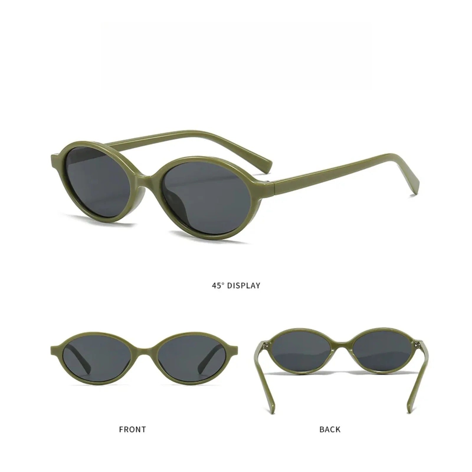 Small Oval UV400 Sunglasses | Vintage Unisex Fashion Shades – CINILY UK additional product view