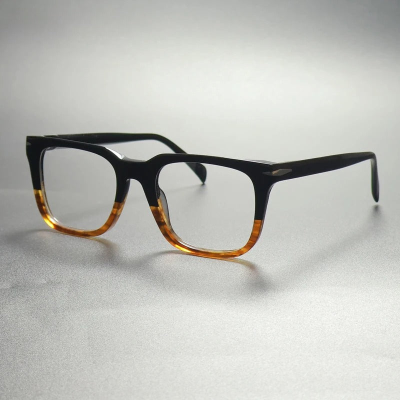 Two-Tone Acetate Eyeglasses Frame | Vintage Black/Tortoise front view
