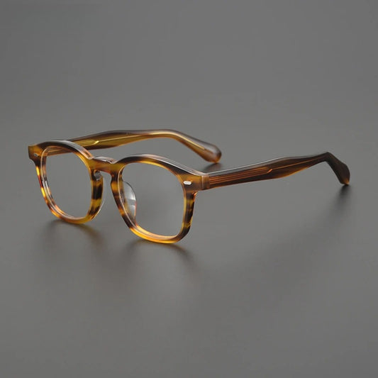 Acetate Amber Square Eyeglasses