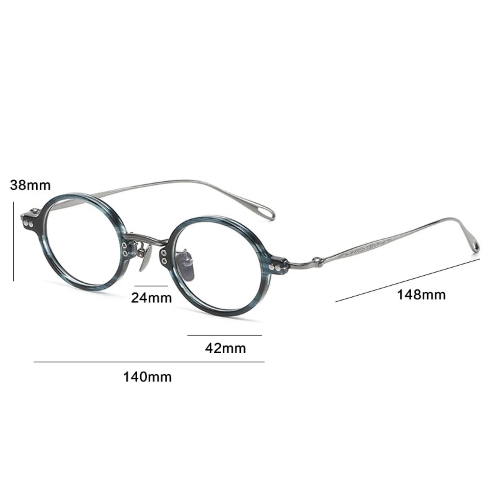 Petite Titanium Acetate Round Prescription Eyeglasses | Ultra-Light Optical Frame for Rx Lenses – CINILY UK temple detail