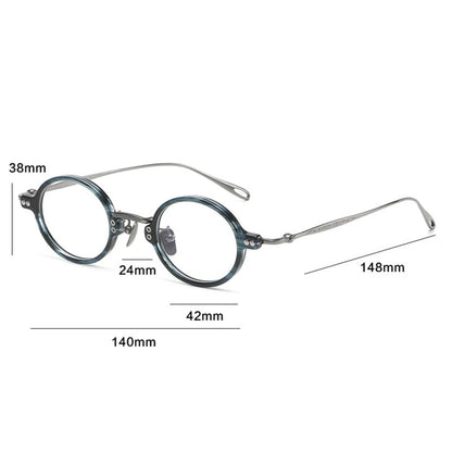 Petite Titanium Acetate Round Prescription Eyeglasses | Ultra-Light Optical Frame for Rx Lenses – CINILY UK temple detail