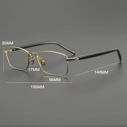 Titanium Rimless Square Prescription Eyeglasses