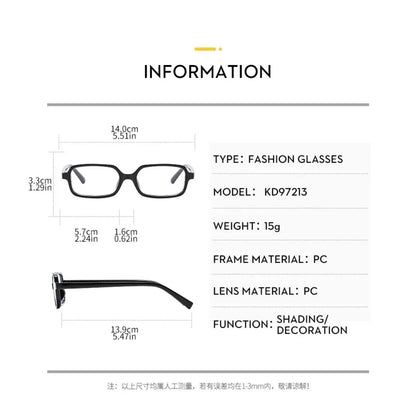 Plastic Small Rectangle Blue Light Glasses