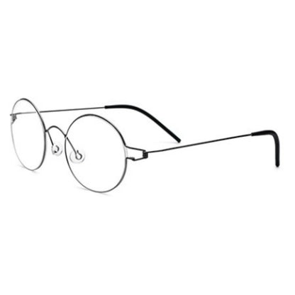 CINILY round titanium alloy eyeglasses in Black