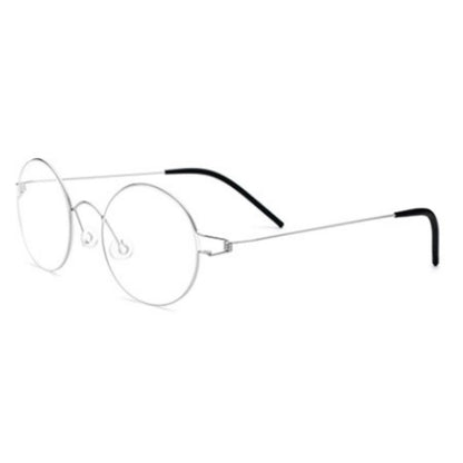 CINILY round titanium alloy eyeglasses in Silver front view